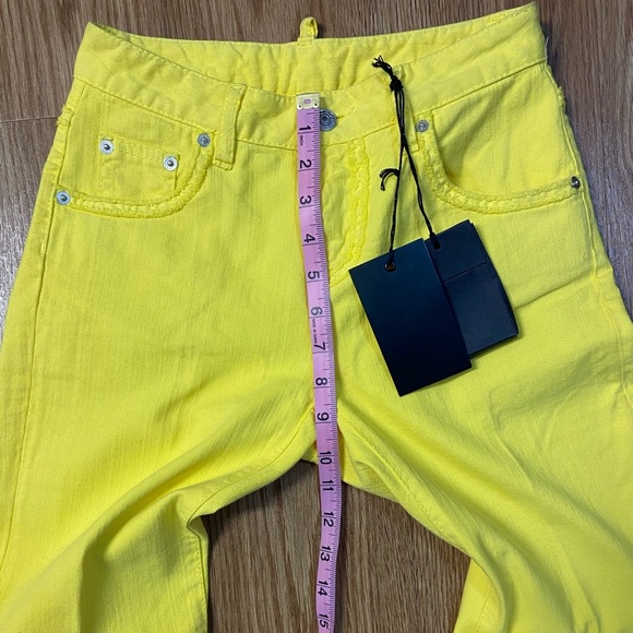 DSQUARED2 Yellow Straight Leg Jeans - Picture 4 of 11